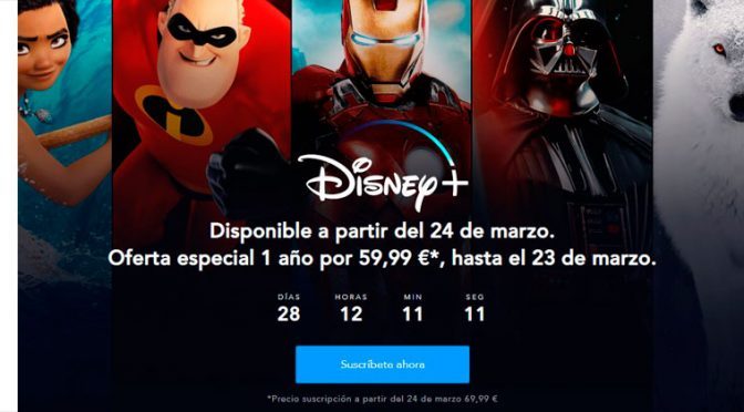 Oferta de prelanzamiento de Disney+ para España